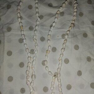 White Natural Shell Beaded Necklaces 16”– Set of 2